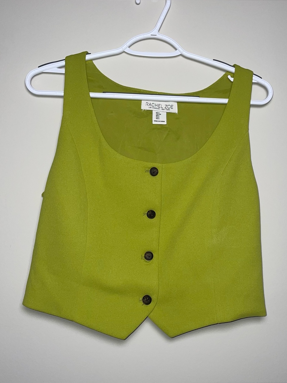Rachel Zoe S Bright Green Button Up Vest Unique Work Wear Summer